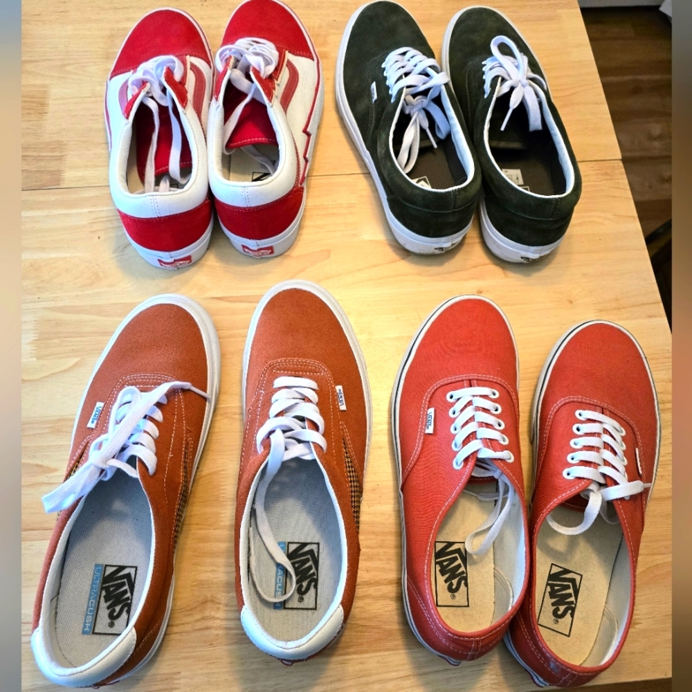 Vans Canvas Sneakers - Red, Green, Orange